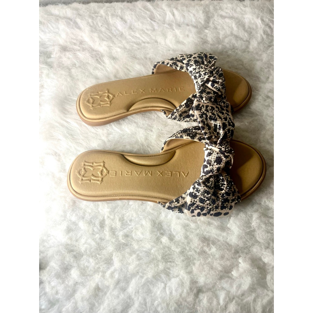 Alex Marie Hamala Bow Sequin Memory Foam Flat Slide Sandals Women Size 8M - Picture 4 of 7